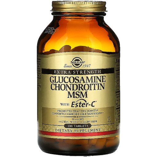 SOLGAR Solgar Extra Strength Glucosamine Chondroitin MSM with Ester-C 180 Tablets Vitamins & Supplements Dark Khaki