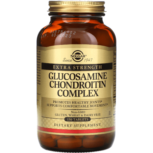 SOLGAR Solgar Extra Strength Glucosamine Chondroitin Complex 150 Tablets Dietary Supplements Tan