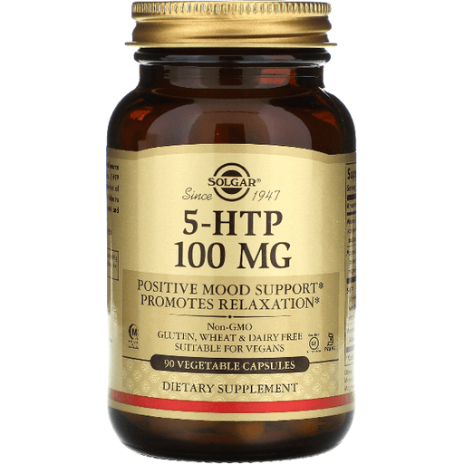 SOLGAR Solgar 5-HTP 100 mg 90 Vegetable Capsules Dietary Supplements Tan