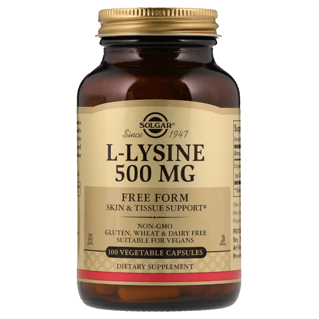 SOLGAR Solgar L-Lysine 500 mg 100 Vegetable Capsules Vitamins & Supplements Dark Khaki