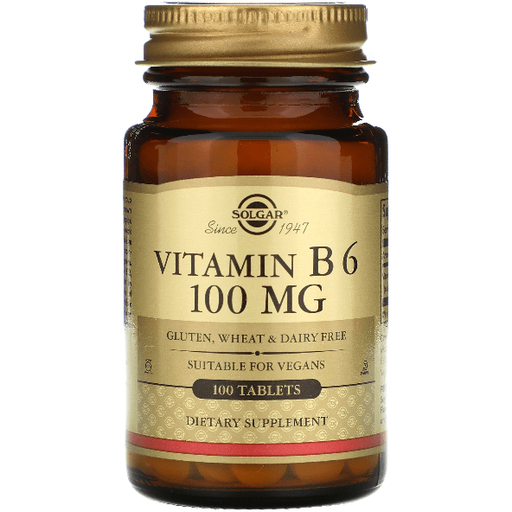 SOLGAR Solgar Magnesium with Vitamin B6 100 Tablets Vitamins & Supplements Tan