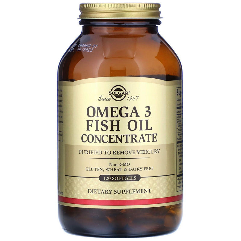 SOLGAR Solgar Omega-3 Fish Oil Concentrate 120 Softgels Omega-3 Fish Oil Supplement Wheat