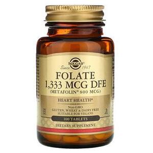 SOLGAR Solgar Folate (Metafolin) 800 mcg 100 Tablets Dietary Supplements Tan