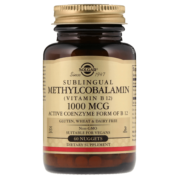 SOLGAR Solgar Methylcobalamin (Vitamin B12) 1000 mcg 60 Nuggets Vitamin B12 Supplement Tan