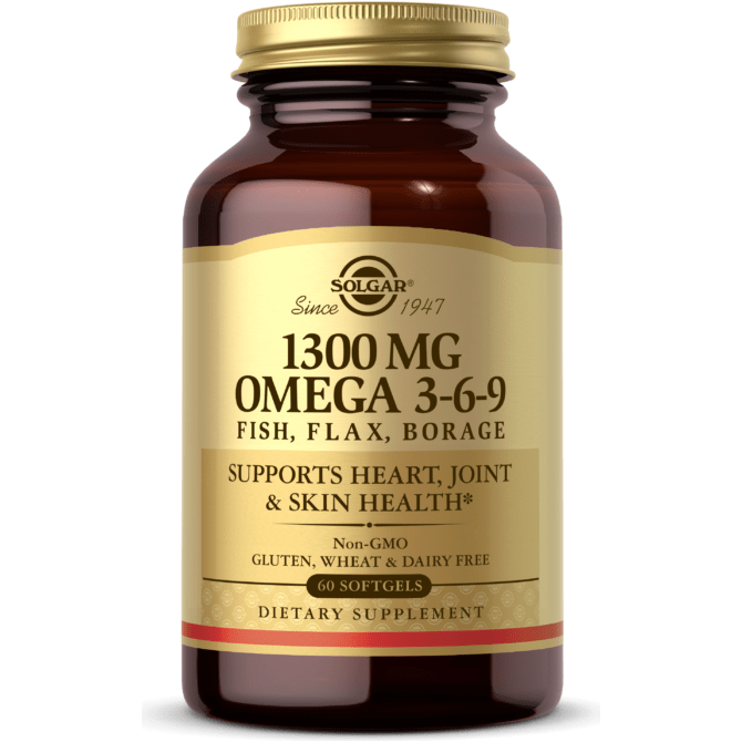 SOLGAR Solgar 1300 mg Omega 3-6-9 60 Softgels Vitamins & Supplements Dark Khaki