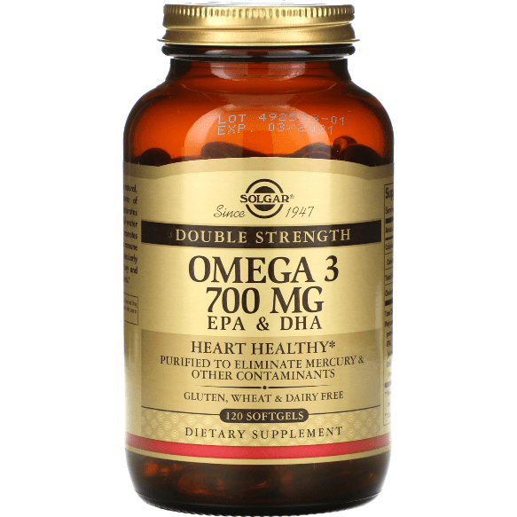SOLGAR Solgar Double Strength Omega-3 700 mg 120 Softgels Dietary Supplements Tan