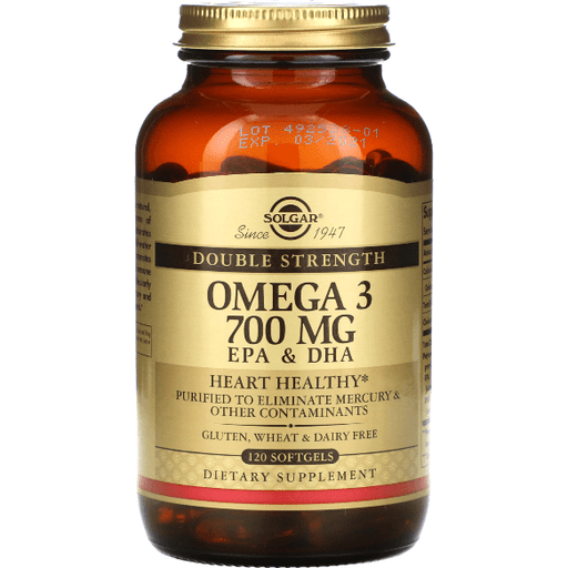 SOLGAR Solgar Double Strength Omega-3 700 mg 120 Softgels Dietary Supplements Tan