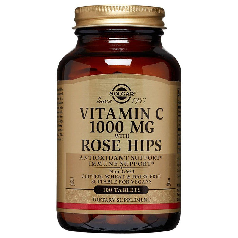 SOLGAR Solgar Vitamin C 1000mg with Rose Hips 100 Tablets Vitamin C Supplement Rosy Brown