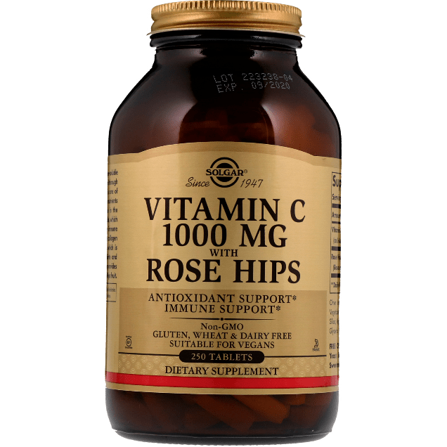 SOLGAR Solgar Vitamin C 1000mg with Rose Hips 250 Tablets Vitamin C Supplement Dark Khaki