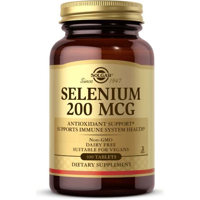 SOLGAR Solgar Selenium 200 mcg 100 Tablets Selenium Supplement Dark Khaki