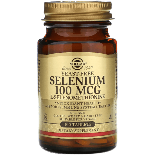 SOLGAR Solgar Selenium Yeast Free 100mcg 100 Tablets Vitamins & Supplements Dark Olive Green