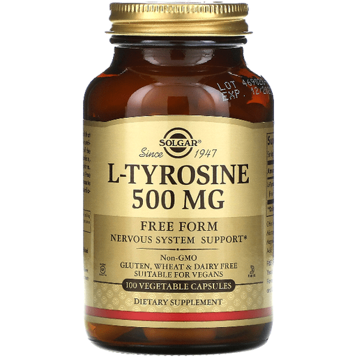 SOLGAR Solgar L-Tyrosine 500mg 100 Vegetables Capsules Dietary Supplements Tan