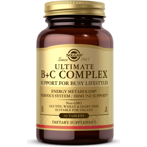 SOLGAR Solgar Ultimate B+C Complex 60 Tablets Vitamin Supplement Dark Khaki