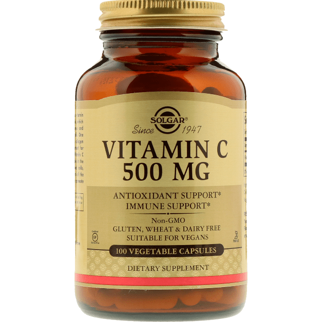 SOLGAR Solgar Vitamin C 500mg 100 Vegetable Capsules Vitamins & Supplements Dark Khaki