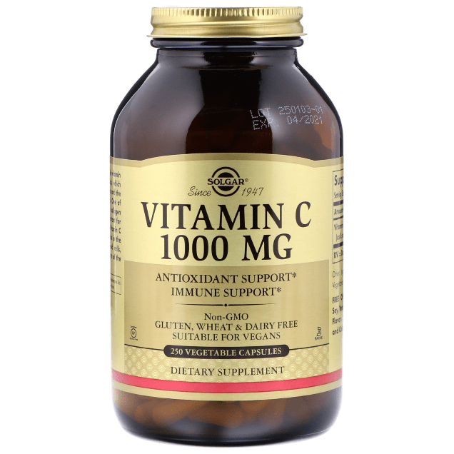 SOLGAR Solgar Vitamin C 1000mg 250 Vegetable Capsules Vitamin C Supplement Tan