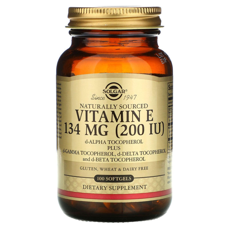 SOLGAR Solgar Vitamin E 134 mg (200 IU) 100 Softgels Vitamin E Supplement Tan