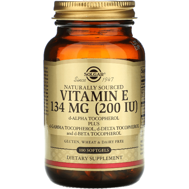 SOLGAR Solgar Vitamin E 134 mg (200 IU) 100 Softgels Vitamin E Supplement Tan