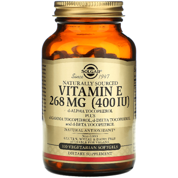 SOLGAR Solgar Vitamin E 268 mg (400 IU) 100 Vegetarian Softgels Vitamin E Supplement Tan