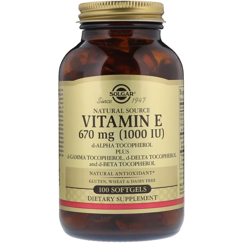 SOLGAR Solgar Vitamin E 670 mg (1000 IU) 60 Softgels Vitamin E Supplement Tan
