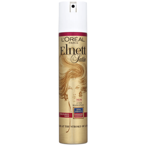 Elnett L'Oreal Elnett Satin Uv Filter Coloured Hair Extra Strength Hairspray 300Ml Hairspray Dark Khaki