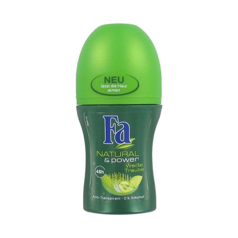 Fa Fa Natural & Power White Grape 48h Roll-On Deodorant 50ml Personal Care Sea Green