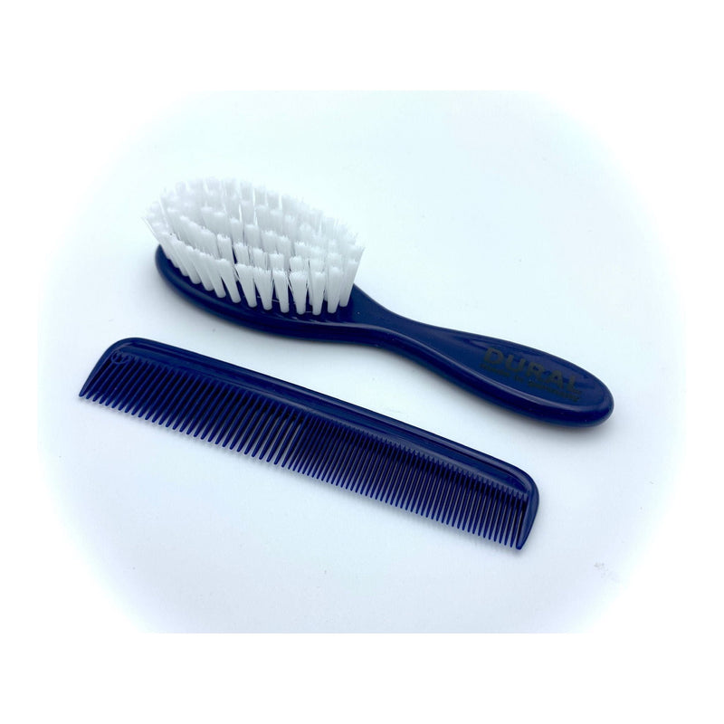 Dural Dural Baby Brush Set 5 Row Plastic Nylon Bristles Blue Baby Brush Set Midnight Blue