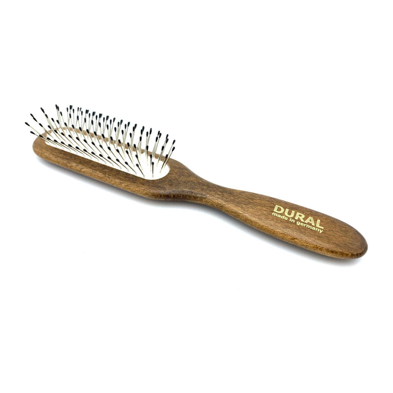Dural Dural Hair Brush For Styling & Care Rubber Cushion Steel Pins with Plastic Ball Tips Beech Wood Hair Brush Dim Gray