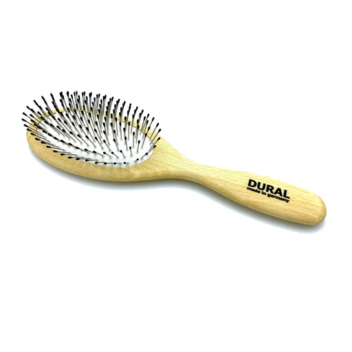 Dural Dural Hair Brush For Styling & Care Rubber Cushion with Steel Pins with ball tips Beech Wood Hair Brush Tan