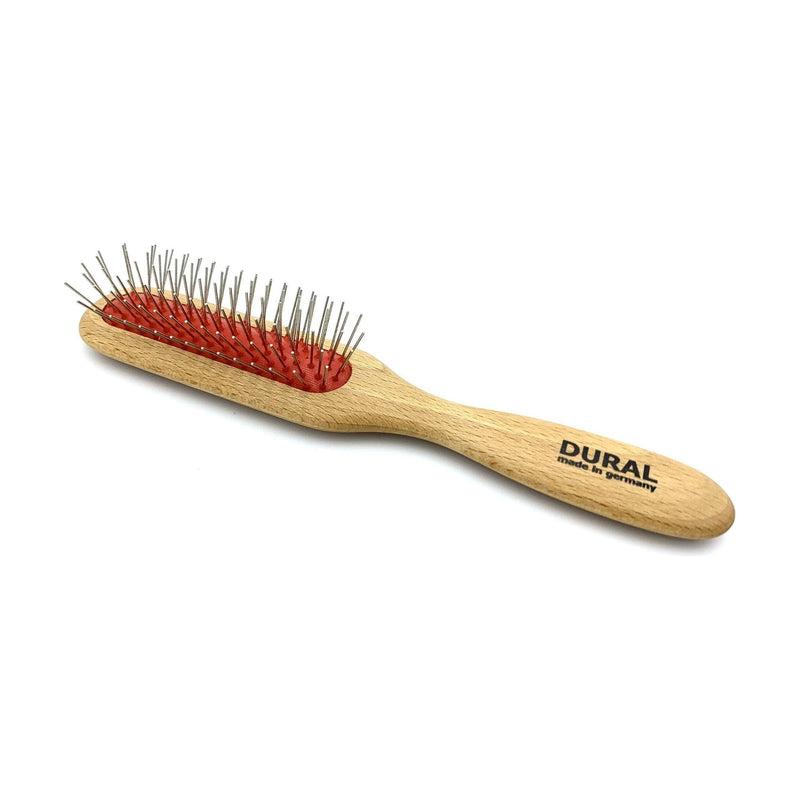 Dural Dural Hair Brush For Styling & Care Rubber Cushion with Steel ball tips Beech Wood Hair Brush Tan