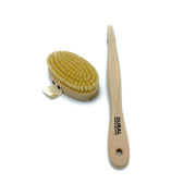 Dural Dural Bath Brush Pure Natural Bristles Plain Wood Bath Brush Dark Khaki