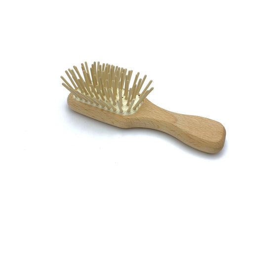 Dural Dural Mini Cushion Brush Rubber Cushion with Wooden pins Beech Wood Hair Brush Rosy Brown