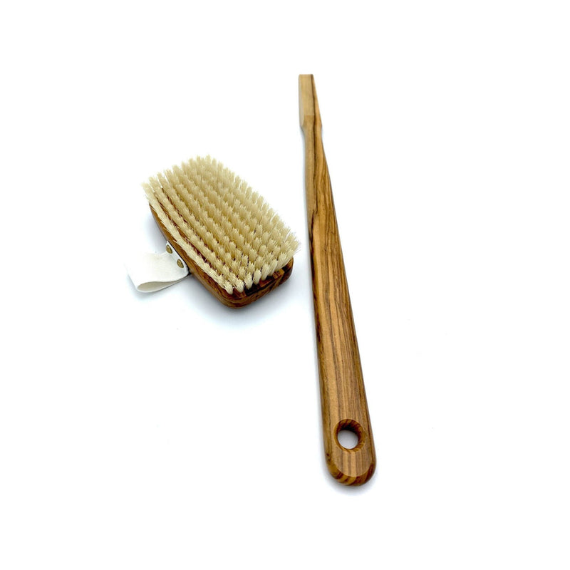 Dural Dural Bath & Massage Brush Light Natural Bristles Olive Wood Bath & Massage Brush Dark Khaki