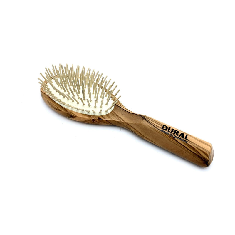 Dural Dural Hair Brush for Styling & Care Rubber Cushion with Wooden Pins Olive Wood Hair Brush Rosy Brown