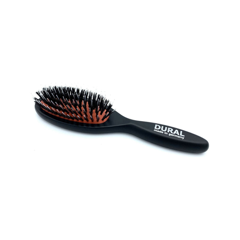 Dural Dural Hair Brush For Styling & Care Rubber Cushion Wild Boar Bristles with Styling Pins Beech Wood Hair Brush Light Gray