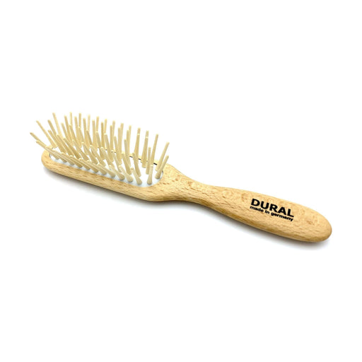 Dural Dural Hair Brush For Styling & Care Rubber Cushion Long Wooden Pins Beech Wood Hair Brush Tan