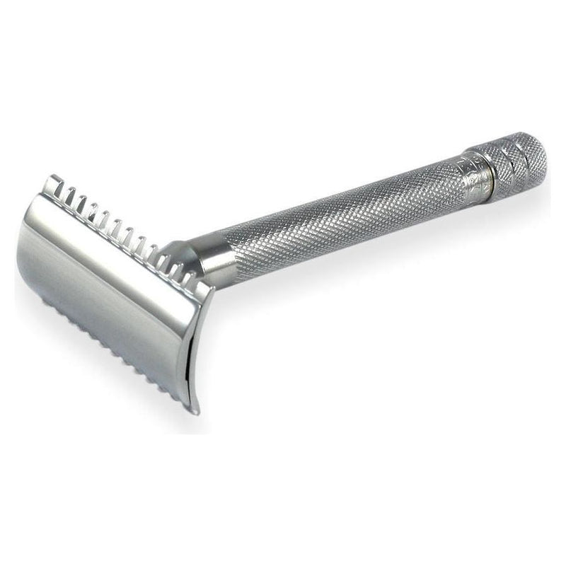 Merkur Merkur 25C Long Handle Open Comb Double Edge Safety Razor [25 001] Shaving Razor Light Gray