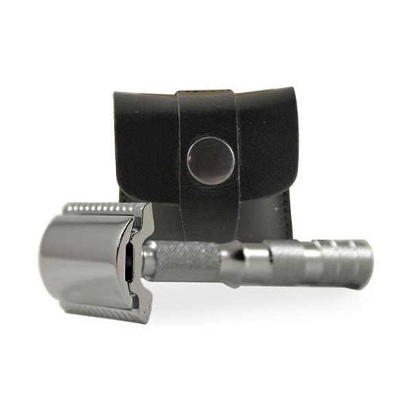 Merkur Merkur Double Edge Safety Razor Straight Cut Chrome Travel Size Mk-33000 Safety Razor Dark Slate Gray