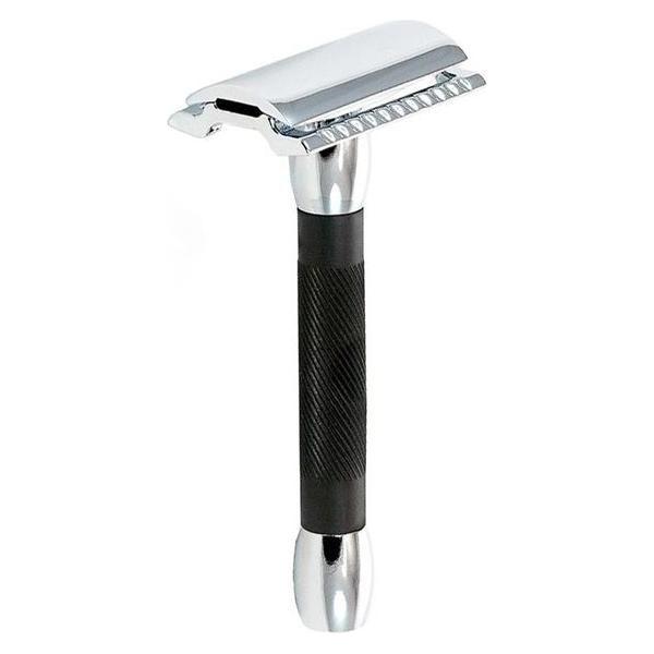 Merkur Merkur 30C Chrome with Black Rubber Handle Safety Razor [30 011] Safety Razor Black