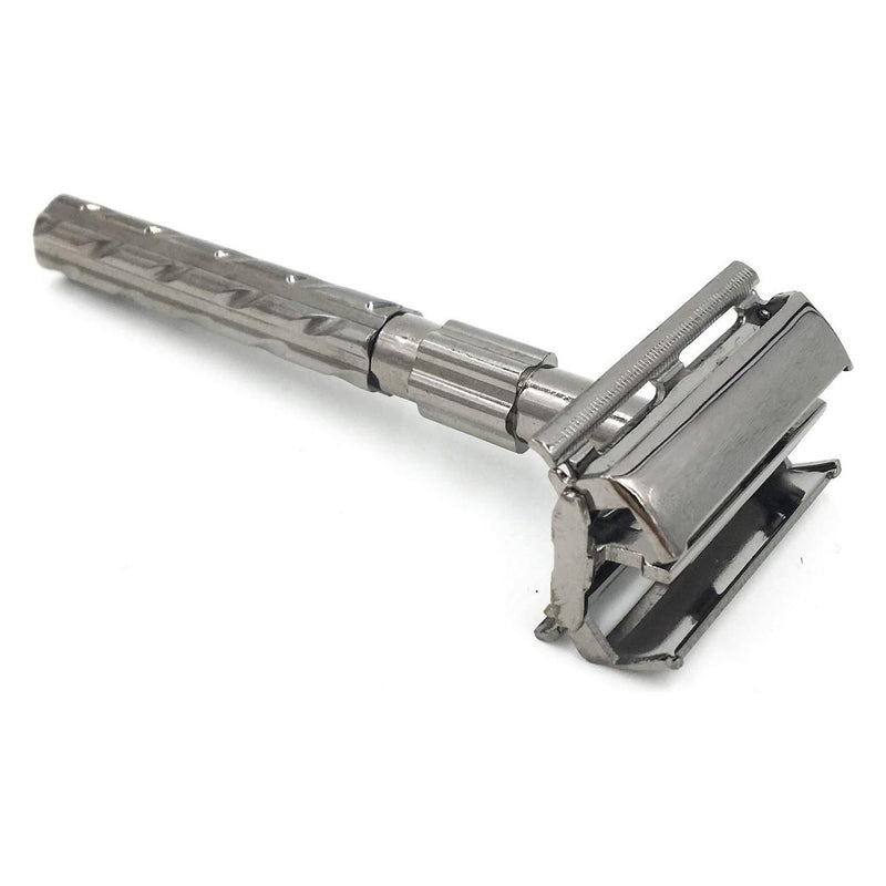 Parker Parker 22R Gunmetal Long Handle Butterfly Safety Razor Safety Razor Light Slate Gray