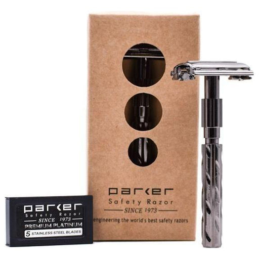 Parker Parker 22R Gunmetal Long Handle Butterfly Safety Razor Safety Razor Rosy Brown