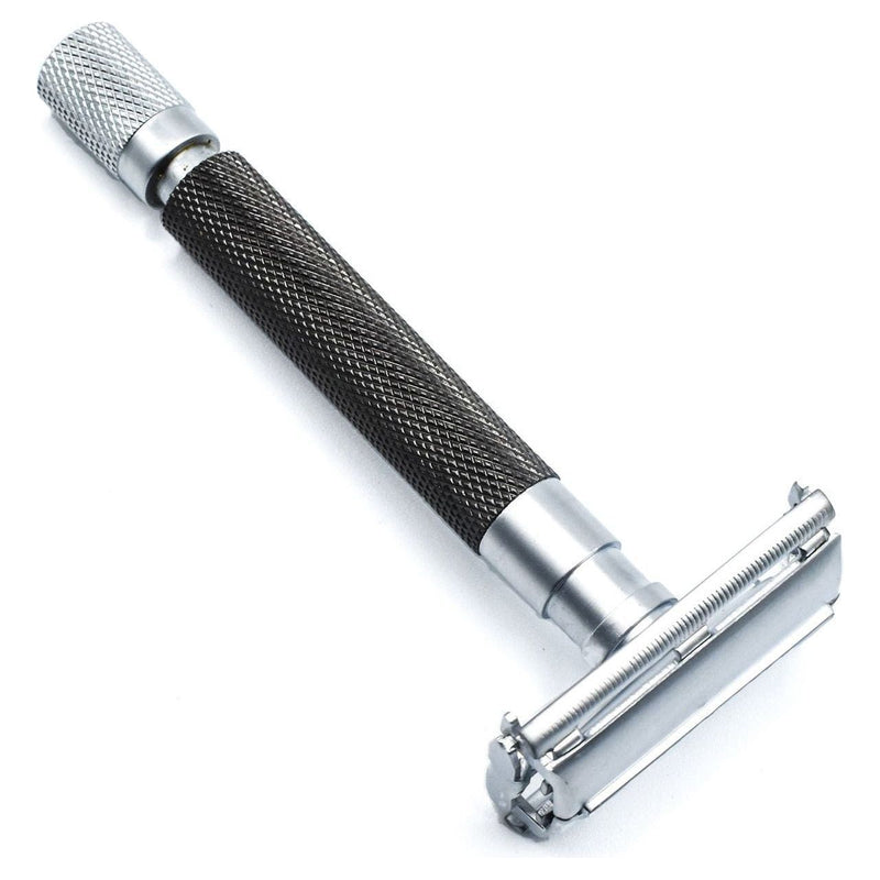 Parker Parker 74R GR Graphite & Satin Chrome Heavyweight Butterfly Open Safety Razor Safety Razor Light Gray