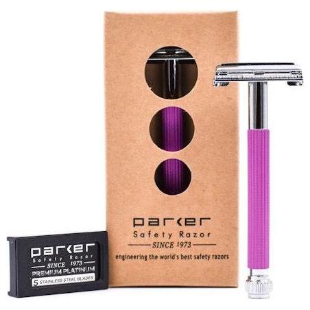 Parker Parker 29L Lavender Women's Long Handle Butterfly Open Safety Razor Safety Razor Tan