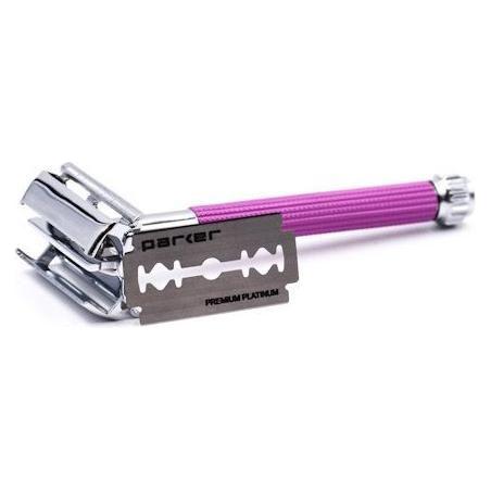 Parker Parker 29L Lavender Women's Long Handle Butterfly Open Safety Razor Safety Razor Light Gray