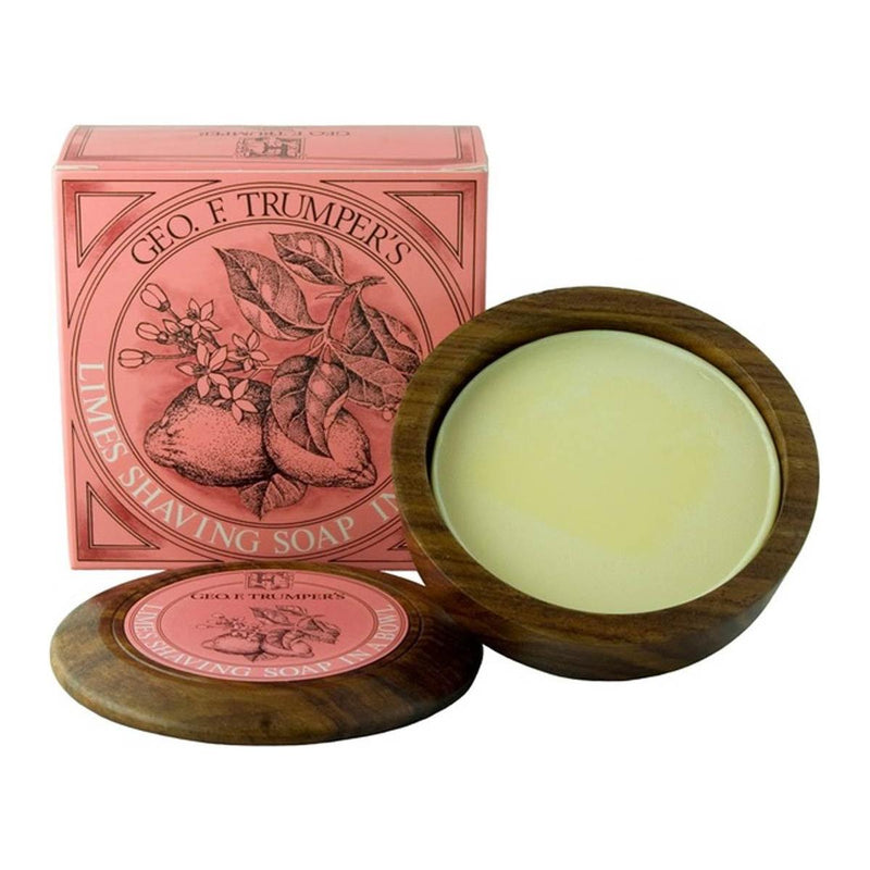 Geo. F. Trumper Geo. F. Trumper Limes Shaving Soap Wooden Bowl 80g Shaving Set Rosy Brown Wooden Bowl