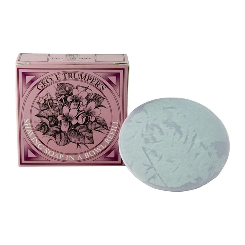 Geo. F. Trumper Geo. F. Trumper Violet Hard Shaving Soap Wooden Bowl 80g Shaving Soap Set Dark Gray Wooden Bowl Refill