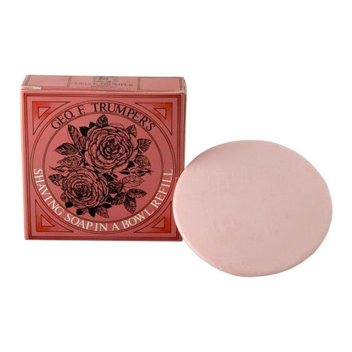 Geo. F. Trumper Geo. F. Trumper Rose Hard Shaving Soap in Wooden Bowl 80g Shaving Soap Gray Wooden Bowl Refill