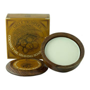Geo. F. Trumper Geo. F. Trumper Coconut Oil Hard Shaving Soap in Wooden Bowl 80g Shaving Soap Set Saddle Brown Wooden Bowl