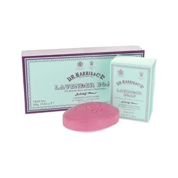 D.R. Harris & Co D. R. Harris & Co Lavender Box of 3 Bath Soaps 450g Bath Soaps Light Gray