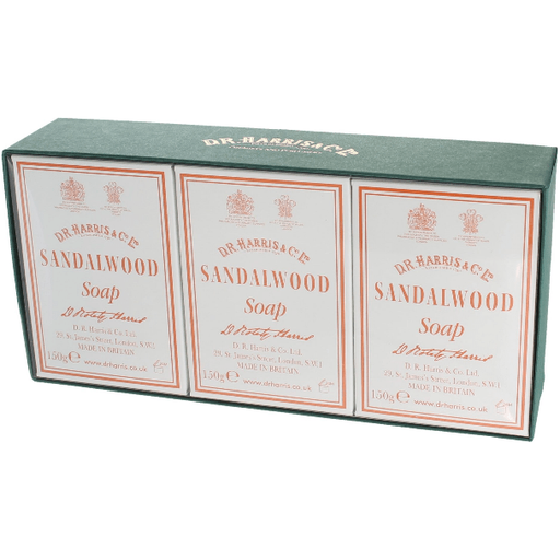 D.R. Harris & Co D. R. Harris & Co Sandalwood Bath Soap Box of 3 x 150g Bath Soap Light Gray