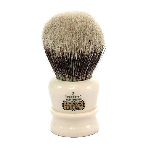 Simpsons Simpsons Chubby 3 Best Badger Hair Shaving Brush Shaving Brush Light Gray